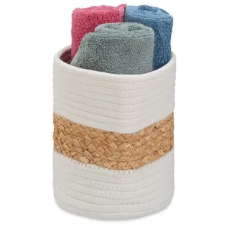 Relaxdays Aufbewahrungskorb aus Baumwolle Creme,Hellbraun