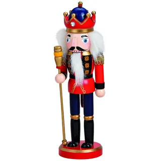 Nussknacker König Holz Deko Figur Weihnachtsdeko Skulptur Objekt Holznussknacker
