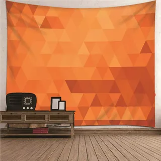 EHOMERY Wandbehang Ornamente Wandtuch Outdoor Rot Orange Geometrisches Muster Mit Farbverlauf Wandteppich XXL 3D Wanddekoration Natur Wandschmuck Groß Schlafzimmer Wohnzimmer Wanddekoration 300X260Cm
