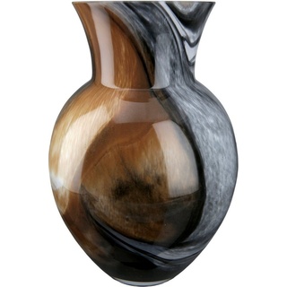 GILDE Tischvase Draga, Höhe ca. 26 cm (1 St), dekorative Vase aus Glas, Blumenvase braun