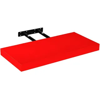 STILISTA® Wandboard Wandregal Volato, Länge 50 cm, Rot | Freischwebendes Wandregal mit verdeckter Befestigung, MDF E1 geprüft, 14 Farben, 9 Größen 30-110cm, Belastbarkeit 10kg