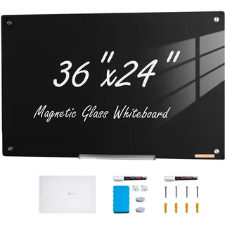 Vevor Magnetisches Glas-Whiteboard 90 x 60 cm Schwarz