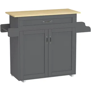 VCM Servierwagen Pastano Anthrazit, Honigeiche, Holzwerkstoff, 1 Schublade(n) Schubladen, rechteckig, 114x89x39 cm Anthr./Eiche