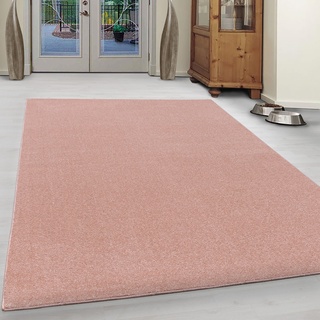 Teppich AYYILDIZ TEPPICHE "ATA" Teppiche Gr. B/L: 200 cm x 290 cm, 10 mm, 1 St., rosa (rosé) Esszimmerteppiche Kurzflor, uni, große Farbauswahl, robust, auch als Läufer und in rund