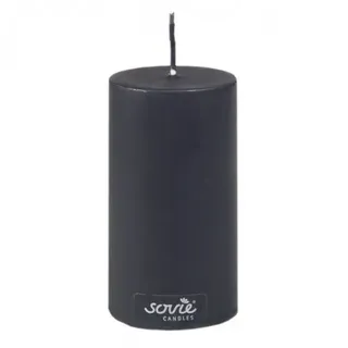 Sovie CANDLES Stumpenkerze in Schwarz Ø 50 mm x H 100 mm - 12 Stück - Brenndauer ca. 28 Std. - Flachkopf Kerze