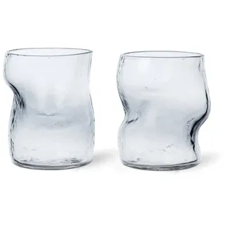 Ferm Living - Dimple Trinkglas, klar (2er Set)