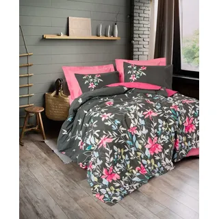 L'Essentiel Linge de Maison, Ranforce King-Size-Bettbezug-Set (FR), Merlin - Pink, 100 % BAUMWOLLE RANFORCE, Rosa, 240 x 220 cm - Rosa