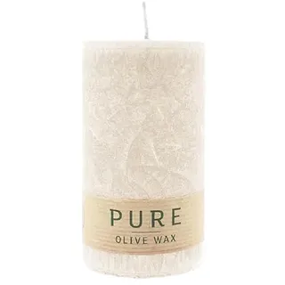 luterna 100% PURE, OLIVE WAX, vegane Stumpenkerze, Sahara, WENZEL, 130/70 mm, Brenndauer ca. 59h