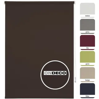 Ondeco Tageslichtrollo Win ohne Bohren Klemmfix lichtdurchlässig und Blickdicht Farbe: Braun, Größe: 120x160 cm