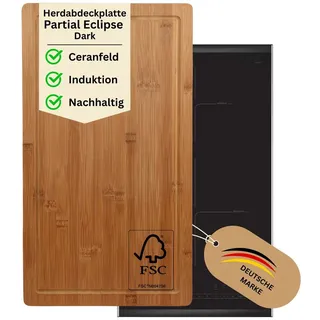 moon kitchen home Schneide- und Abdeckplatte 50 x 28 x 4 cm Partial Eclipse Dark