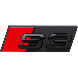 Audi 8Y0071805 Schriftzug S3 Emblem Plakette Kühlergrill Logo, schwarz/rot