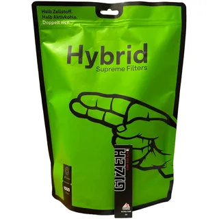 GIZEH Raucherbedarf 20438 Hybrid Supreme Filter 1000er Tüte + 1 Heftchen Gizeh King Size, Papier