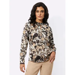 CREATION L Satin-Bluse beige/schwarz 44