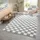 OTTO Hochflor-Teppich OTTO HOME Karo-Muster Gr 3 grau B 120cm H 30mm L 180cm Kunstfaser Teppiche Kariert auffälliges Schachbrettmuster Wohnzimmer Schlafzimmer