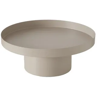 Boltze Deko-Tablett Ø 35 cm SAMONA, Ø 35 cm - Beige - Eisen - mit Standfuß