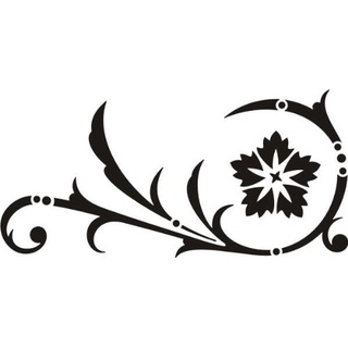INDIGOS UG Wandtattoo/Wandaufkleber-e49 abstraktes Design Tribal/schöne Blumenranke mit großer Blüte und Punkten zur Verzierung 40x19 cm- Schwarz, Vinyl, 40 x 19 x 1 cm