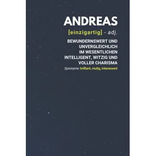 Andreas (einzigartig) bewundernswert: Notizbuch inkl. To Do Liste | Das perfekte Geschenk | personalisiert mit dem Namen Andreas | Geschenkidee | Geschenke | Name