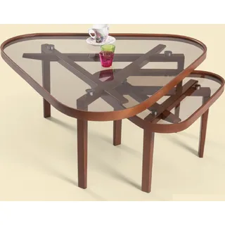 aea Designer Dreieckige Sofatische Braun Holz 95 x 45 cm