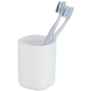 WENKO Badaccessoire-Set WENKO Zahnputzbecher Davos, Kunststoff, 10,5x7x7cm, Weiß