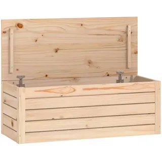 vidaXL Truhe, Aufbewahrungsbox mit viel Stauraum, Aufbewahrungstruhe mit Deckel, Werkzeugkasten Holzbox Holztruhe, Massivholz Kiefer