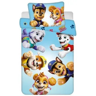 PAW PATROL Bettwäsche zweiteiliges Set für Baby 100 × 135 cm 40 x 60 cm, Baumwolle, 2 teilig bunt