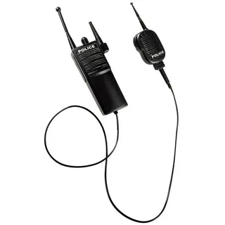 Boland 00486 - Walkie-Talkie Polizei, Einheitsgröße, Schwarz-Weiß, aus Kunststoff, Funkgerät für Polizist, Spielzeug, Accessoire für Fasching, Karneval, Mottoparty, Kostüm, Verkleidung