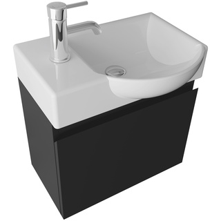 Alpenberger Waschtisch mit Unterschrank | Badmöbel Set mit Waschbecken | Badunterschrank Soft-Close Funktion Vormontiert | Gäste-WC Badezimmer Set