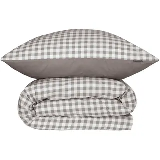 SCHIESSER Vichy Wendebettwäsche Grau 135 x 200 cm + 80 x 80 cm