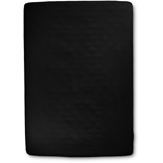 ESTELLA Spannbettlaken Zwirnjersey Jersey Schwarz 150 x 200 cm