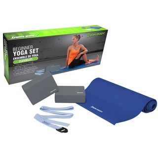 IBF Iron Body Fitness Unisex-Adult Yoga Set, Blue/Grey, 24"X68"X4Mm