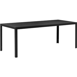 Outsunny Gartentisch mit Aluminium-Rahmen schwarz 190 x 84,5 x 72cm (LxBxH)