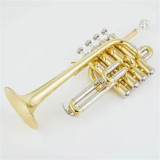 Professionelle Hochtrompete Bb Piccolo Trompete Messing Gold Silber Lackoberfläche Trompete(G)