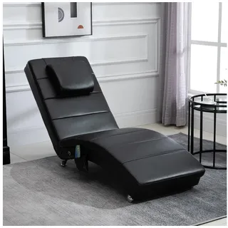 HOMCOM Massagesessel Relaxliege mit Massagefunktion (Liegesessel, 1-St., Lounge Sessel), Schwarz 58 x 163 x 87 cm schwarz