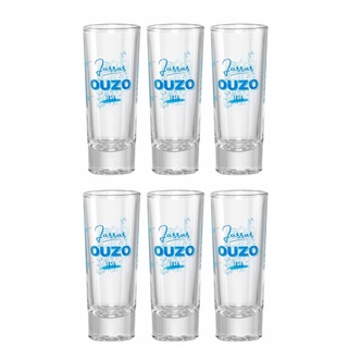 Jassas Premium Ouzo Gläser mit 2cl und 4cl Füllstrich (6er Set)