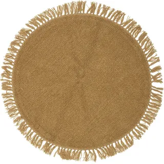 Bloomingville Teppich Lenea, Wolle, Ø 110 cm, gelb