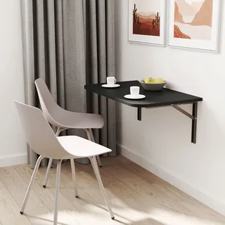 AKKE Klapptisch Wandklapptisch Esstisch - Klappbar Faltbar Platzsparend - Abgerundete Ecken - 80x50 cm - Anthrazit