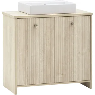 Schildmeyer Waschtisch 2 Türen 83,2 x 89,4 x 45 cm Braun/Weiß