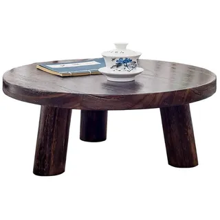 Runder Kleiner Couchtisch aus Holz im japanischen Stil, Teetisch, einfacher Erkerfenster-niedriger Tisch, Kleiner runder Tatami-Boden-Betttisch, Kang-Tisch (Farbe : Charcoal Color, Size : 45X21Cm)