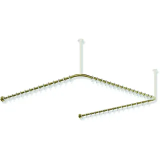 HEWI Vorhangstange System 900, Edelstahl PVD gold, Achsmaß 1487 x 1475 x 1487 mm, D 25 mm, 46 Ringe POM
