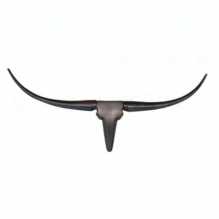 Wohnling Wanddeko Stierkopf 100x6x40 cm Aluminium Bronze, Geweih | Wandskulptur mit 2 formschönen Hörnern, Jagdtrophäe Metall, Wanddekoration handgefertigt, jedes Stück ein Unikat