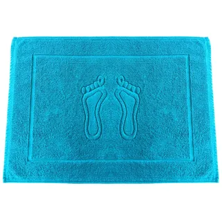 MatratzenL.A.B® Badematte 650 g/m2 Blauer Schwan®, 100% Baumwolle, 50x70 cm, Badvorleger, Duschvorleger, Duschmatte Frottee