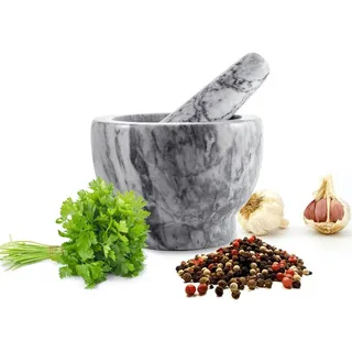 Sendez Mörser mit Stössel 2tlg aus Marmor Gewürzmörser 2,3 kg, (2-tlg) weiß