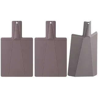 3 Stück Kunststoff Faltbar Schneidebrett, 38x21,5x1cm Rutschfestes Klappbares Schneidebretter für Küche, Picknick, Schneiden von Obst, Gemüse, Fleisch, Grau