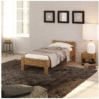 Krok Wood Massivholzbett Seniorenbett SiSi aus Massivholz Eiche in Komforthöhe 100 cm x 200 cm