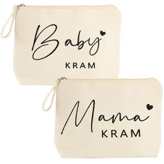 MUNZE 2 Stück Geburtskamm Beige Mit Reißverschluss 25X17Cm - Geschenk Für Werdende Mutter Baby Mädchen