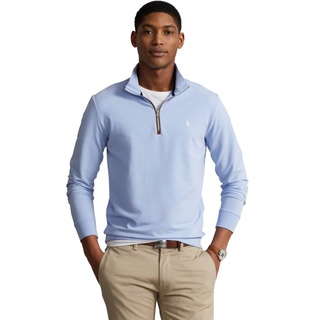 RALPH LAUREN Pullover Fine Gauge Terry 14-Zip blau - M