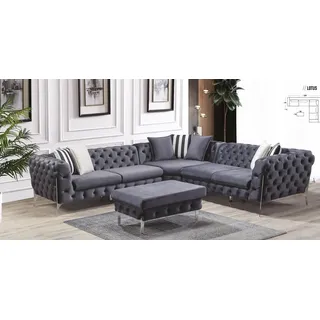 Ecksofa Couch Polster Möbel Eckgarnitur Couchen Sofa Chesterfield Wohnlandschaft