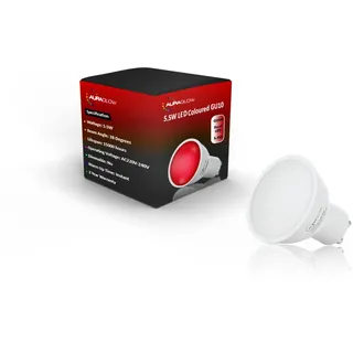 Auraglow GU10 Rote LED Lampe 660nm Schlaffreundlich, 1er Pack | Wellness Wellenlänge, ohne Blau und Grün, Melatonin schonendes Abend Nachtlicht für Schlafzimmer und Yoga