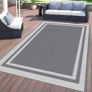 XQKXHZ Teppich für Balkon Wetterfest Kunststoff Außenteppich,Grau Polypropylen Gartenteppich,Leichter Wendbarer Pool-Matte,Frühling Outdoor Teppiche für Camping Terrassen Picknick,A,5'x8'/150x240cm