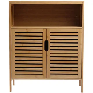 ad.con Badezimmerschrank Bambus mit 3 Ablagen 81 x 65 x 31 cm Natural